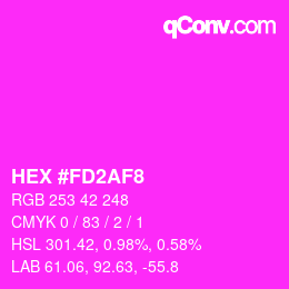 Color code: HEX #FD2AF8 | qconv.com