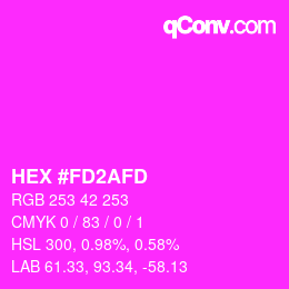 Color code: HEX #FD2AFD | qconv.com