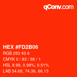Color code: HEX #FD2B06 | qconv.com