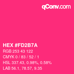 颜色代码: HEX #FD2B7A | qconv.com