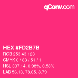 颜色代码: HEX #FD2B7B | qconv.com