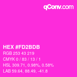 颜色代码: HEX #FD2BDB | qconv.com