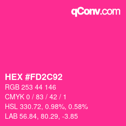 カラーコード: HEX #FD2C92 | qconv.com
