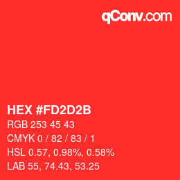 Color code: HEX #FD2D2B | qconv.com