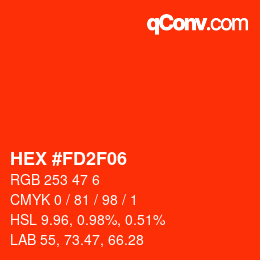 Color code: HEX #FD2F06 | qconv.com