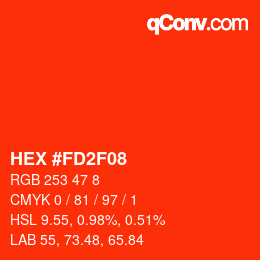 Color code: HEX #FD2F08 | qconv.com
