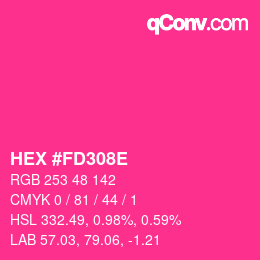 Color code: HEX #FD308E | qconv.com
