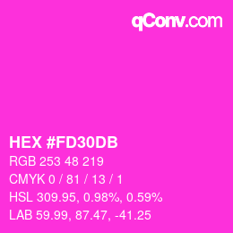 颜色代码: HEX #FD30DB | qconv.com