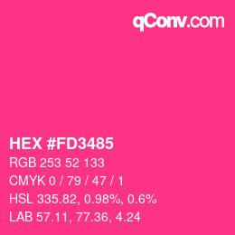 カラーコード: HEX #FD3485 | qconv.com