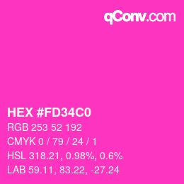 Color code: HEX #FD34C0 | qconv.com
