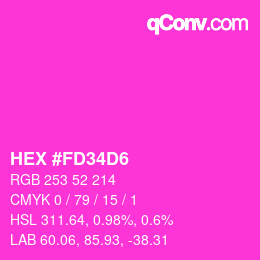 Color code: HEX #FD34D6 | qconv.com