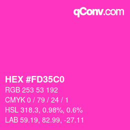 Color code: HEX #FD35C0 | qconv.com