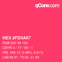 カラーコード: HEX #FD3A67 | qconv.com