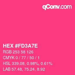 Color code: HEX #FD3A7E | qconv.com