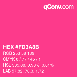 Color code: HEX #FD3A8B | qconv.com