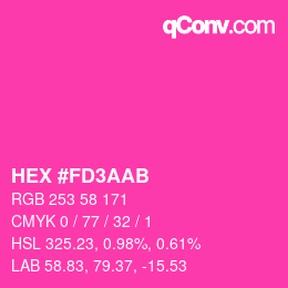 Color code: HEX #FD3AAB | qconv.com