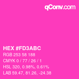 Color code: HEX #FD3ABC | qconv.com