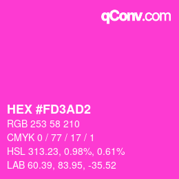Color code: HEX #FD3AD2 | qconv.com