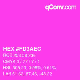 Color code: HEX #FD3AEC | qconv.com