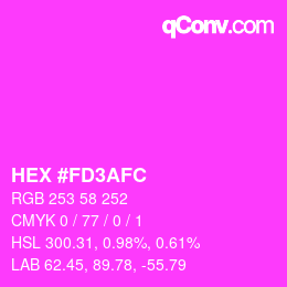 颜色代码: HEX #FD3AFC | qconv.com