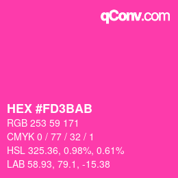 颜色代码: HEX #FD3BAB | qconv.com