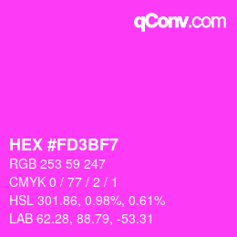 カラーコード: HEX #FD3BF7 | qconv.com