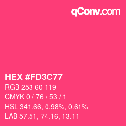 カラーコード: HEX #FD3C77 | qconv.com