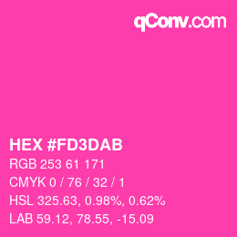 颜色代码: HEX #FD3DAB | qconv.com