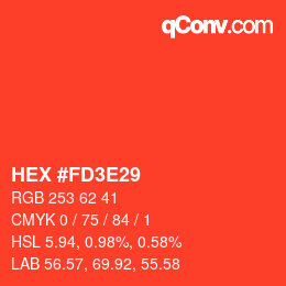 Color code: HEX #FD3E29 | qconv.com