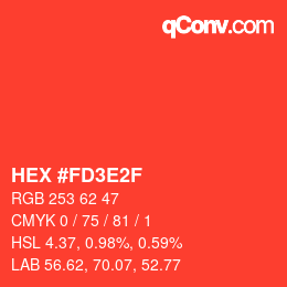 Color code: HEX #FD3E2F | qconv.com