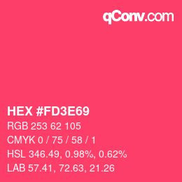 Color code: HEX #FD3E69 | qconv.com
