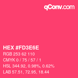 Farbcode: HEX #FD3E6E | qconv.com
