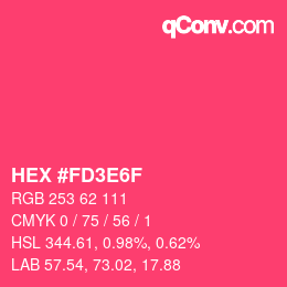 Color code: HEX #FD3E6F | qconv.com