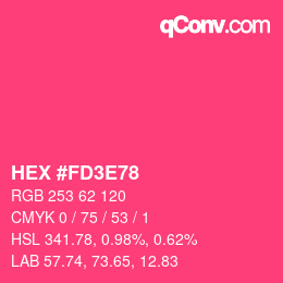 Color code: HEX #FD3E78 | qconv.com