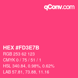 カラーコード: HEX #FD3E7B | qconv.com