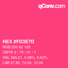 Color code: HEX #FD3E7D | qconv.com