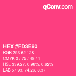 Color code: HEX #FD3E80 | qconv.com