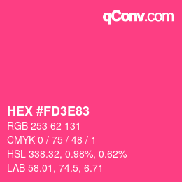 Color code: HEX #FD3E83 | qconv.com