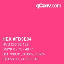 Color code: HEX #FD3E84 | qconv.com