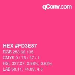 Color code: HEX #FD3E87 | qconv.com