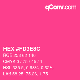 Código de color: HEX #FD3E8C | qconv.com