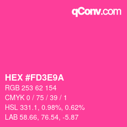 カラーコード: HEX #FD3E9A | qconv.com