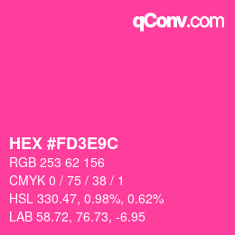 カラーコード: HEX #FD3E9C | qconv.com