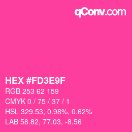 Color code: HEX #FD3E9F | qconv.com