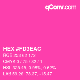カラーコード: HEX #FD3EAC | qconv.com