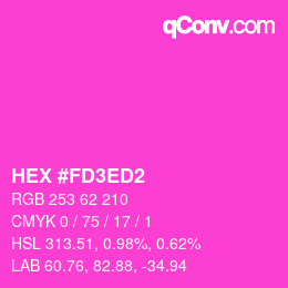 カラーコード: HEX #FD3ED2 | qconv.com