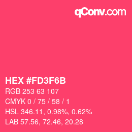 Color code: HEX #FD3F6B | qconv.com