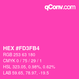 カラーコード: HEX #FD3FB4 | qconv.com