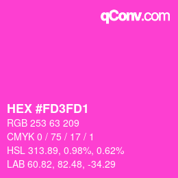 颜色代码: HEX #FD3FD1 | qconv.com