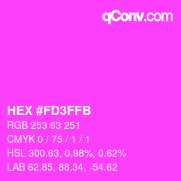 Color code: HEX #FD3FFB | qconv.com